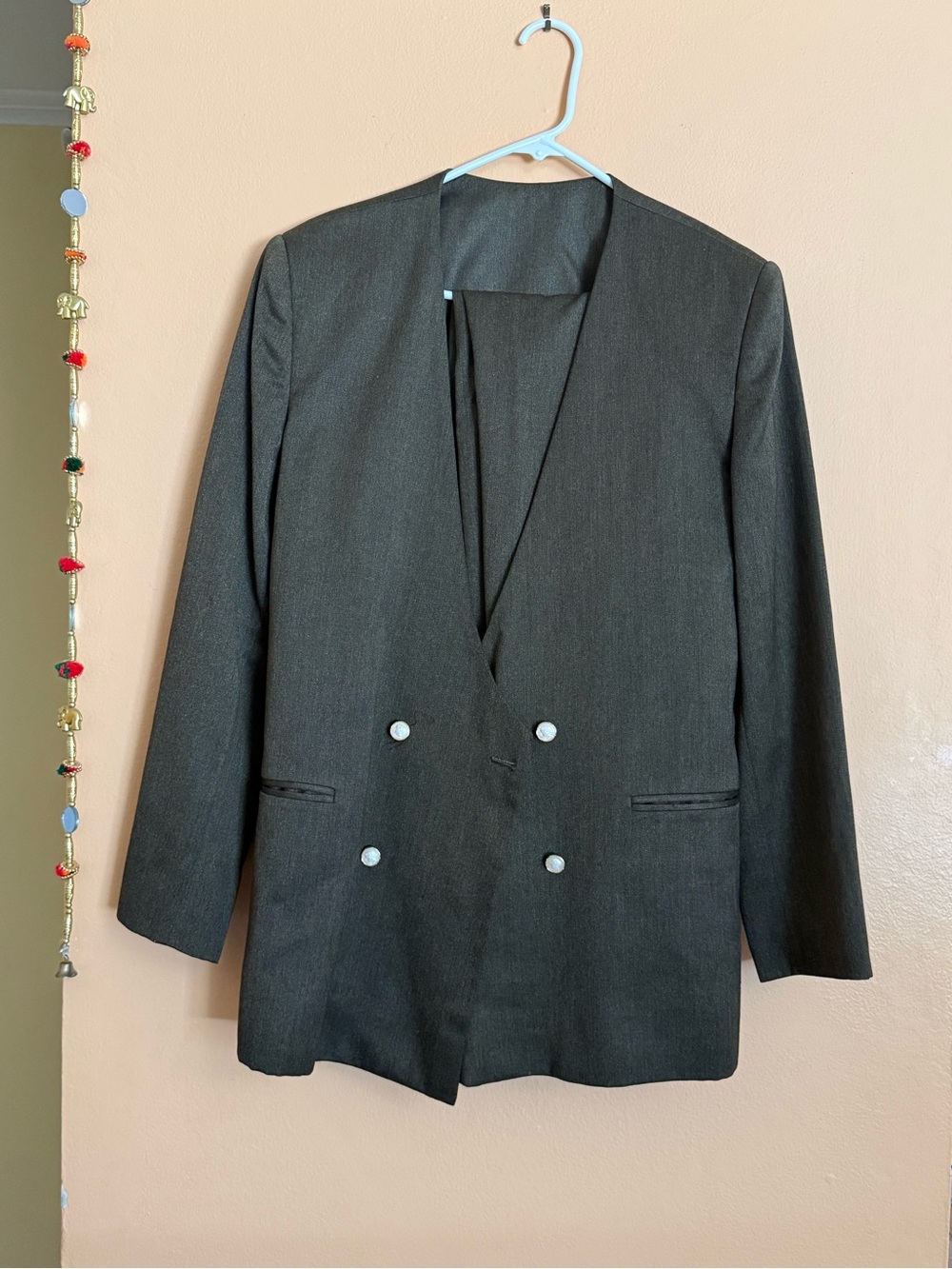 Men's Double-Breasted Black Blazer